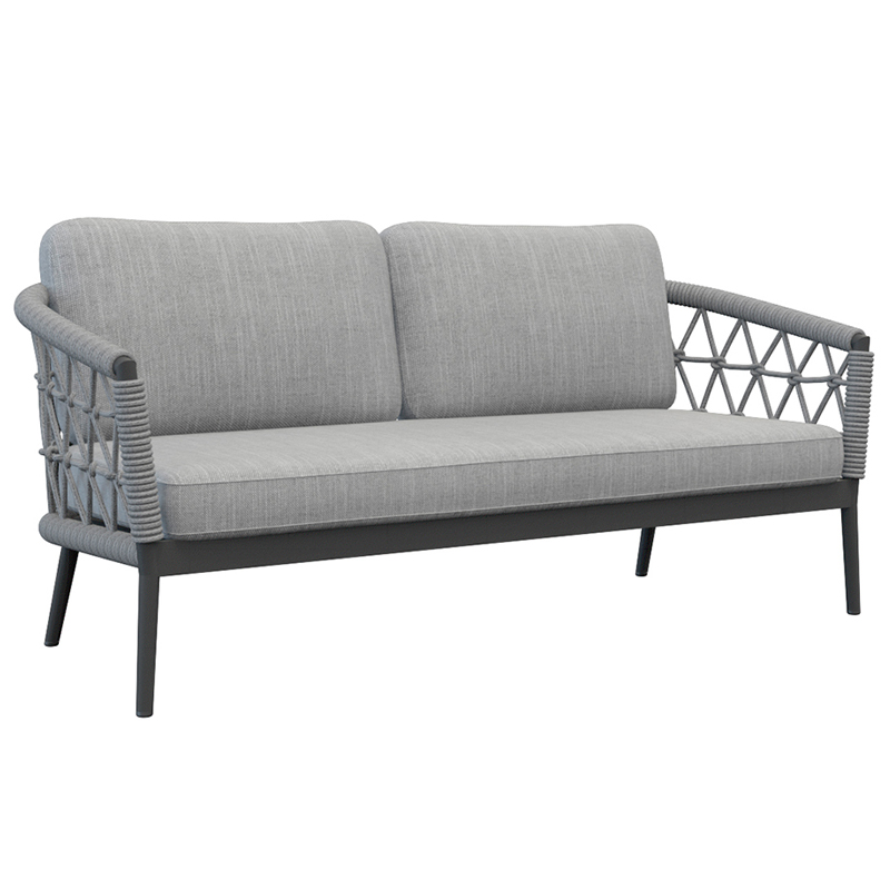 Уличный диван Niels Outdoor Sofa Серый Черный в Барнауле | Loft Concept 
