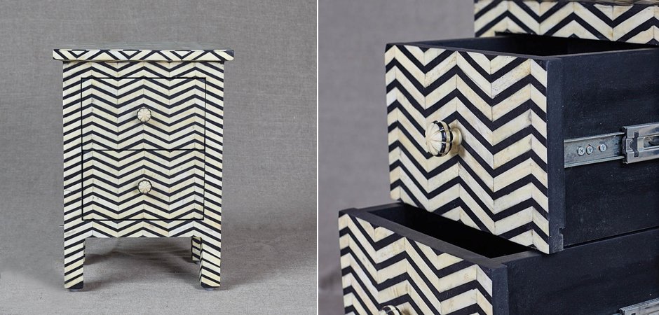 Комод инкрустация костью Inlaid Bone Chevron Mini Комод инкрустация костью Inlaid Bone Chevron Mini - Loft-Concept в Барнауле