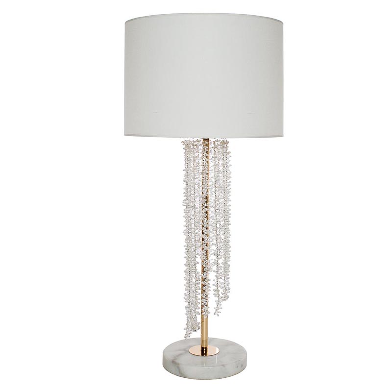Настольная лампа Crystal Pendants Table Lamp Хром Белый Настольная лампа Crystal Pendants Table Lamp Хром Белый в Барнауле | Loft Concept