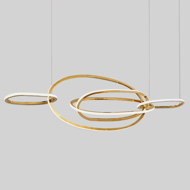 Люстра Horizontal Gold Oval Rings Chandelier Золотой Люстра Horizontal Gold Oval Rings Chandelier Золотой в Барнауле | Loft Concept
