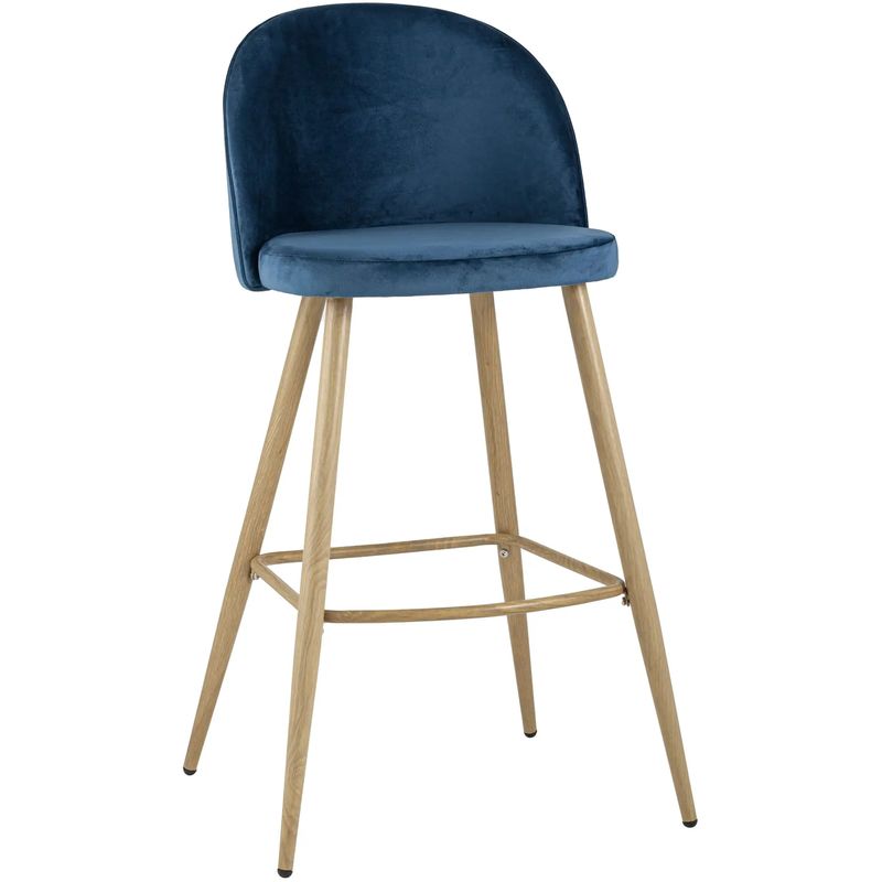 Барный Стул Miruna Chair Синий Велюр Синий Древесина Барный Стул Miruna Chair Синий Велюр Синий Древесина в Барнауле | Loft Concept