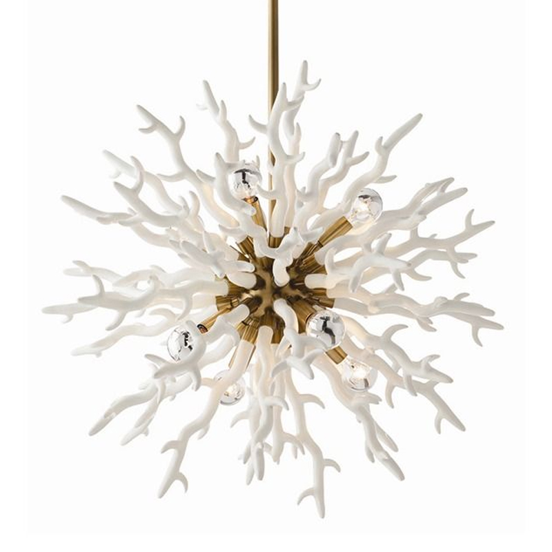 Люстра Arteriors DIALLO SMALL CHANDELIER Белый Золотой Люстра Arteriors DIALLO SMALL CHANDELIER Белый Золотой в Барнауле | Loft Concept