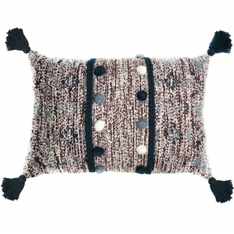 Подушка Lari Blue Ikat с кисточками Мульти Подушка Lari Blue Ikat с кисточками Мульти в Барнауле | Loft Concept