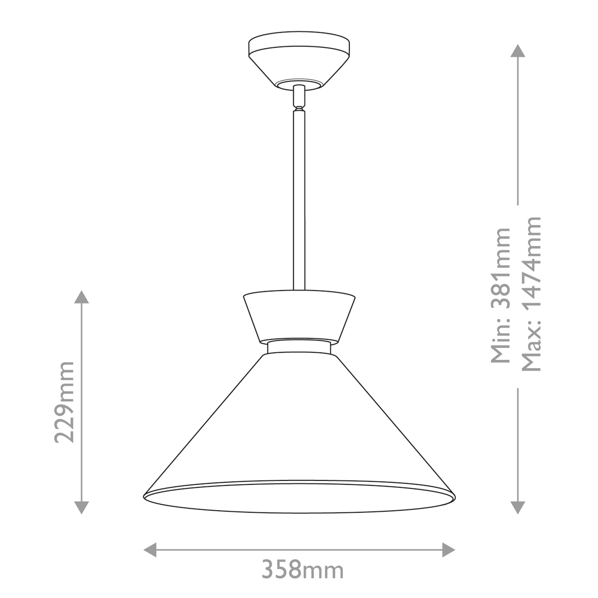 Подвесной светильник с белым стеклянным конусным плафоном Alora Mood в Барнауле