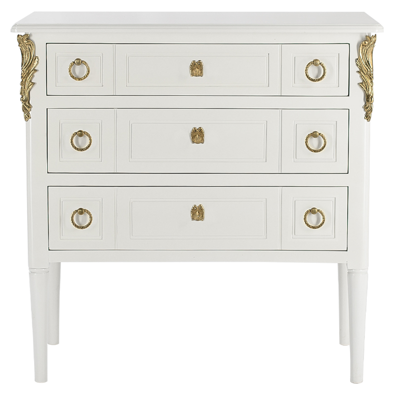 Комод белый L.XV CHEST OF DRAWERS Aurore Белый Золотой Комод белый L.XV CHEST OF DRAWERS Aurore Белый Золотой в Барнауле | Loft Concept