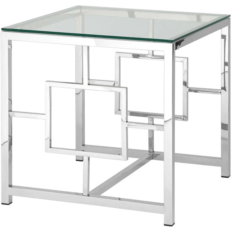 Стол приставной Milan Tables Silver Серебряный Прозрачное Стекло Стол приставной Milan Tables Silver Серебряный Прозрачное Стекло в Барнауле | Loft Concept