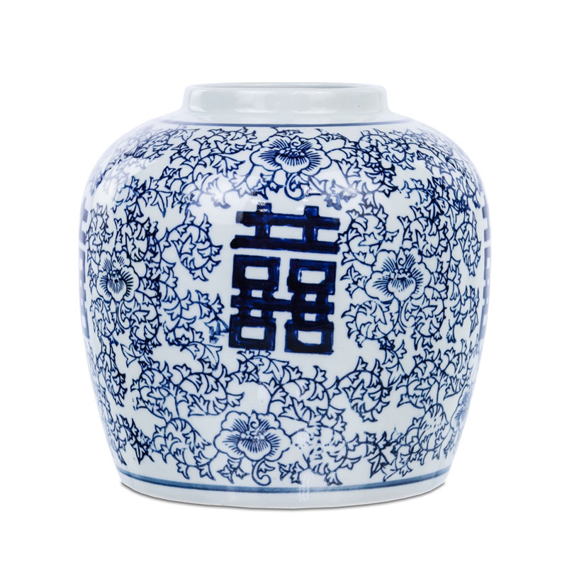 Китайская ваза Blue & White Ornament Vase Белый Синий Китайская ваза Blue & White Ornament Vase Белый Синий в Барнауле | Loft Concept
