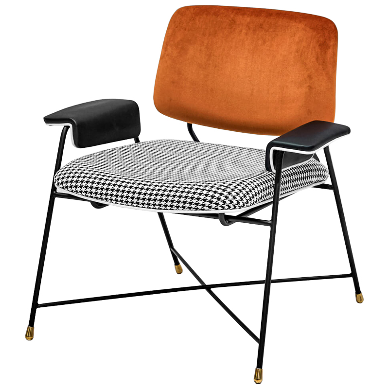 Кресло Bagot Chair Orange Черно-белый Оранжевый Кресло Bagot Chair Orange Черно-белый Оранжевый в Барнауле | Loft Concept