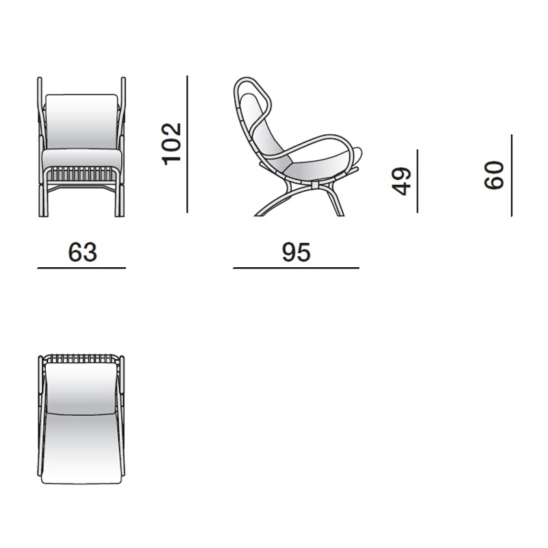 Дизайнерское кресло из ротанга Gio Ponti CONTINUUM D.163.7 BY BONACINA 1889 Armchair Дизайнерское кресло из ротанга Gio Ponti CONTINUUM D.163.7 BY BONACINA 1889 Armchair в Барнауле