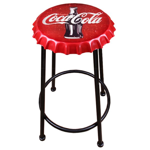 Барный стул Bottle Cap Coca & Cola Черный Красный Барный стул Bottle Cap Coca & Cola Черный Красный в Барнауле | Loft Concept