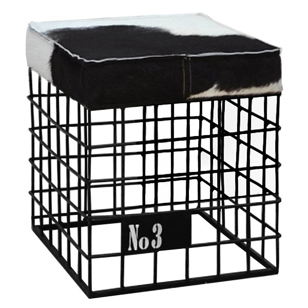 Табурет Cow Skin stool Черно-белый Черный матовый Табурет Cow Skin stool Черно-белый Черный матовый в Барнауле | Loft Concept