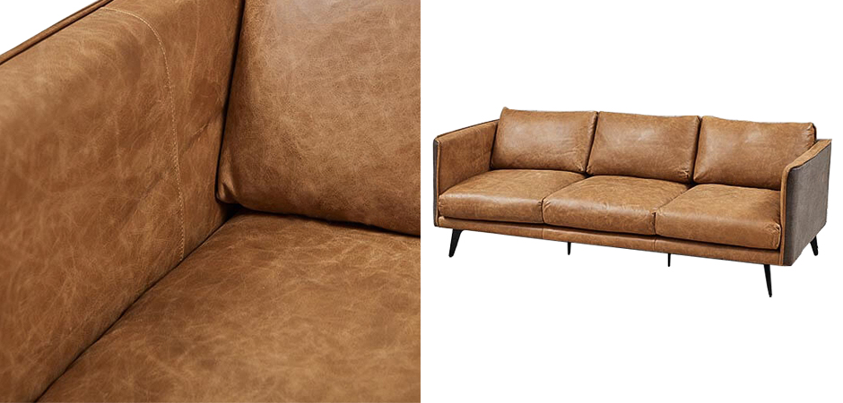 Диван Caramel Leather & Textiles Triple Sofa Диван Caramel Leather & Textiles Triple Sofa - Loft-Concept в Барнауле