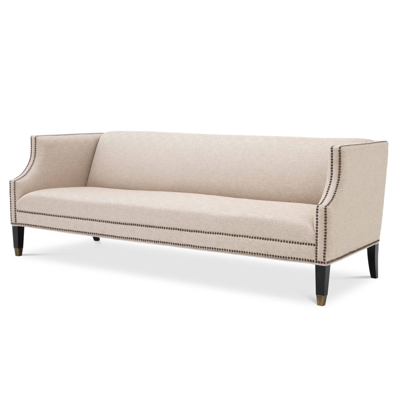 Диван Eichholtz Sofa Doheny Песочный Латунь Черный Диван Eichholtz Sofa Doheny Песочный Латунь Черный в Барнауле | Loft Concept
