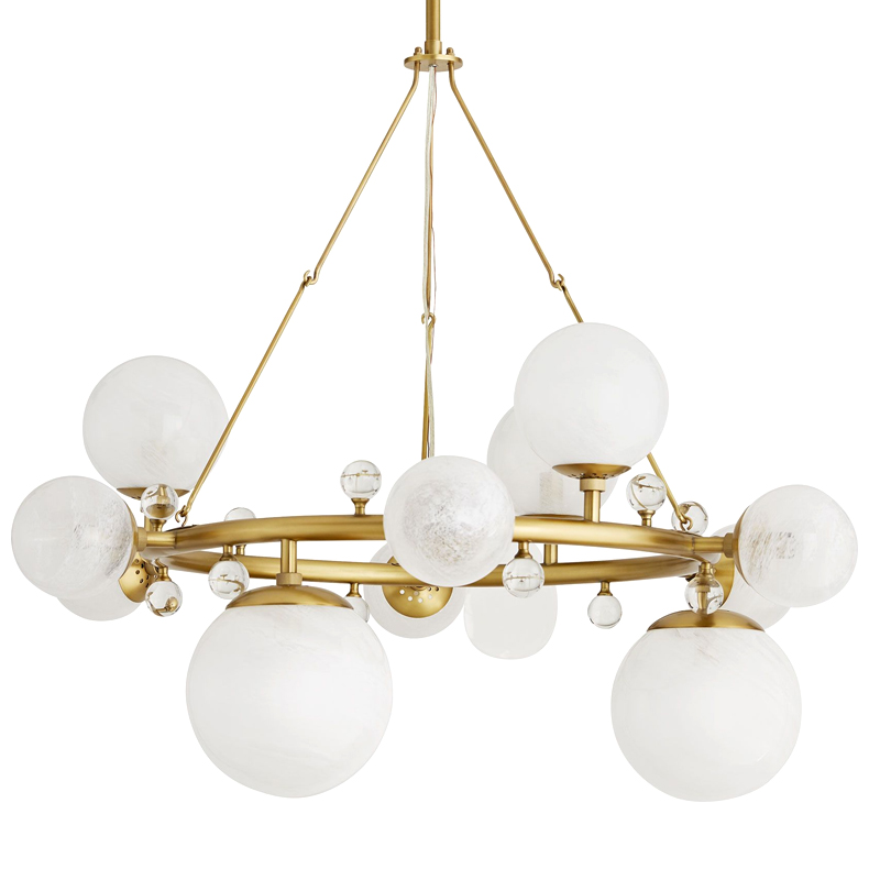 Люстра Arteriors TROON ROUND CHANDELIER Золотой Белый Люстра Arteriors TROON ROUND CHANDELIER Золотой Белый в Барнауле | Loft Concept