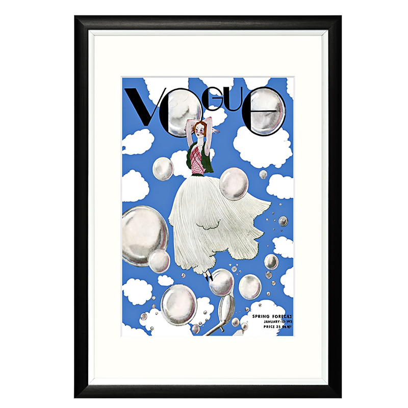 Постер Vogue January 1931 Черный Белый Синий в Барнауле | Loft Concept 