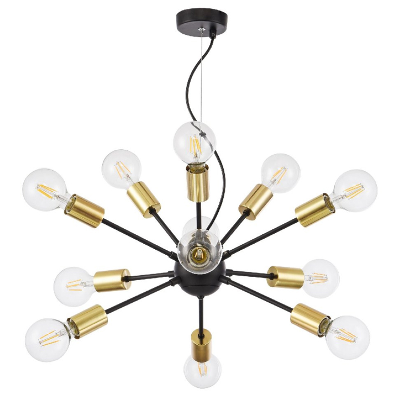 Люстра Sputnik 12 Black and Gold Черный Золотой Люстра Sputnik 12 Black and Gold Черный Золотой в Барнауле | Loft Concept