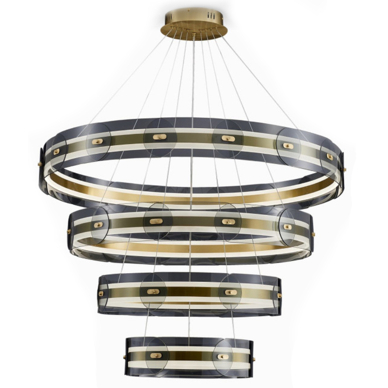 Люстра Gold 3 ring horizontal chandelier Прозрачный Латунь Люстра Gold 3 ring horizontal chandelier Прозрачный Латунь в Барнауле | Loft Concept
