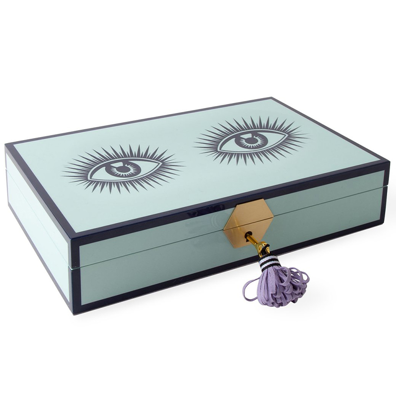 Шкатулка LE WINK LACQUER JEWELRY BOX Jonathan Adler Мятный Сиреневый Темно-синий Шкатулка LE WINK LACQUER JEWELRY BOX Jonathan Adler Мятный Сиреневый Темно-синий в Барнауле | Loft Concept