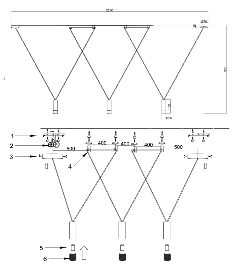 Wireflow LED White Suspension lam 3 патрона Wireflow LED White Suspension lam 3 патрона в Барнауле