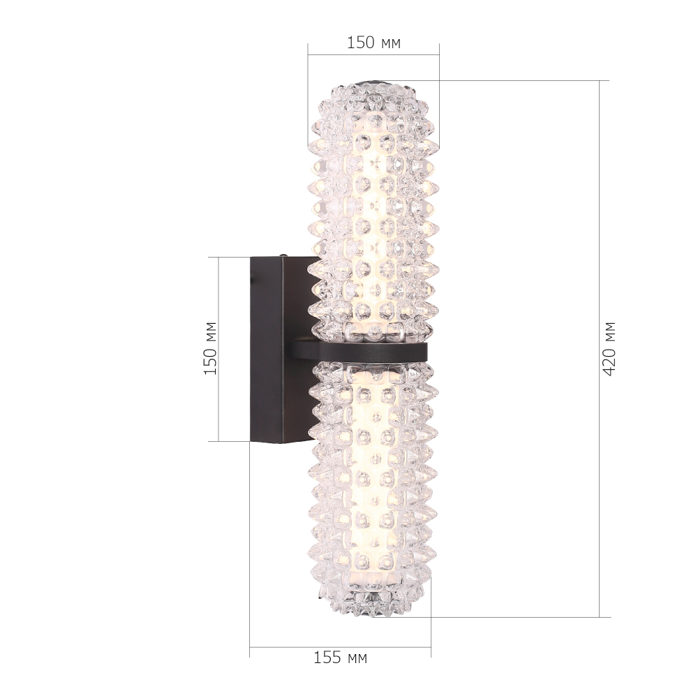 Бра с факутрным стеклянным плафоном Sonora в Барнауле