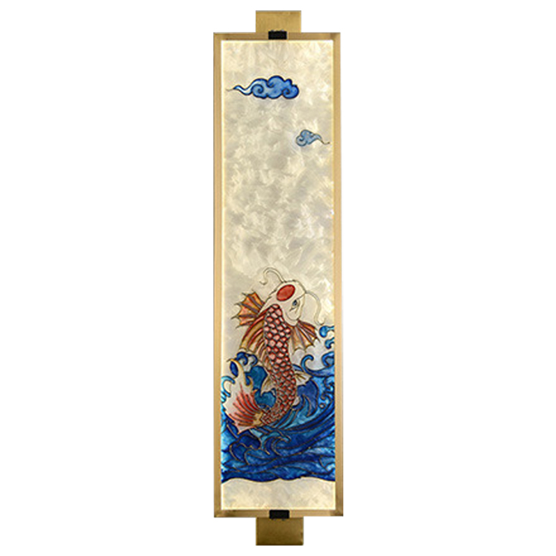 Настенный светильник Red Fish Oriental Scenes Wall Lamp Мульти Золотой Синий Красный Настенный светильник Red Fish Oriental Scenes Wall Lamp Мульти Золотой Синий Красный в Барнауле | Loft Concept