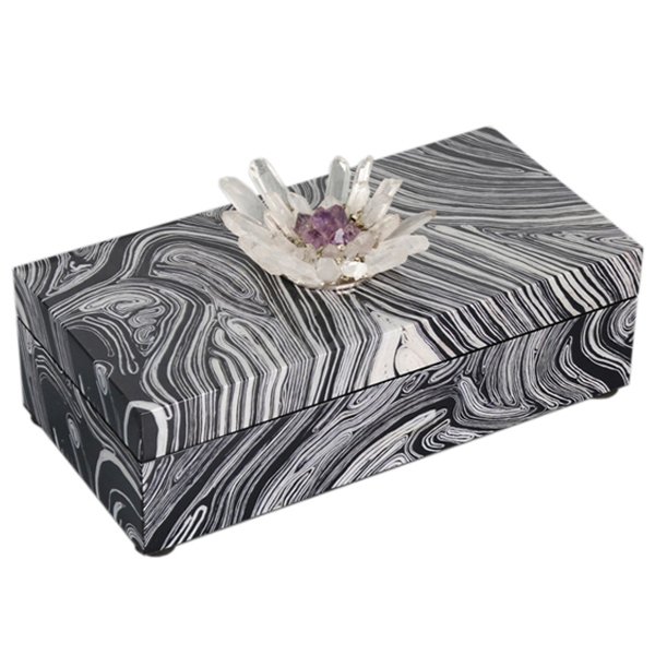 Шкатулка stone Flower Gray Серый Шкатулка stone Flower Gray Серый в Барнауле | Loft Concept