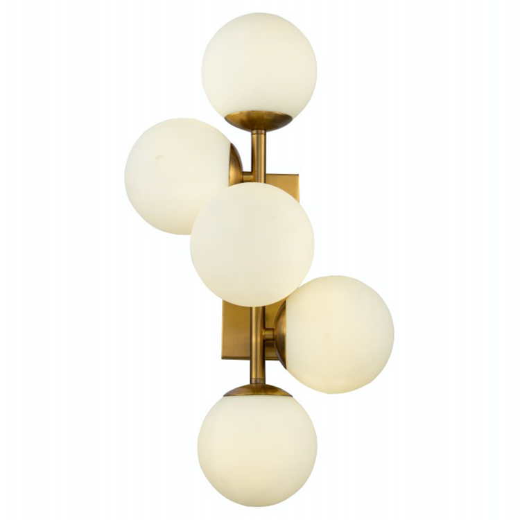 Бра White Balls Sconces Белое матовое стекло Латунь Бра White Balls Sconces Белое матовое стекло Латунь в Барнауле | Loft Concept