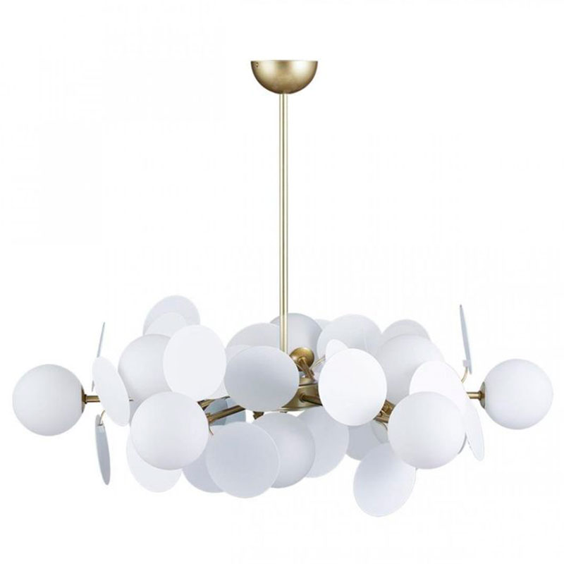 Люстра MATISSE Chandelier White 12 ламп Белый Золотой Люстра MATISSE Chandelier White 12 ламп Белый Золотой в Барнауле | Loft Concept