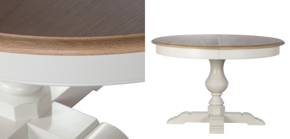 Provence Round Dining Table White раскладной стол Provence Round Dining Table White раскладной стол - Loft-Concept в Барнауле