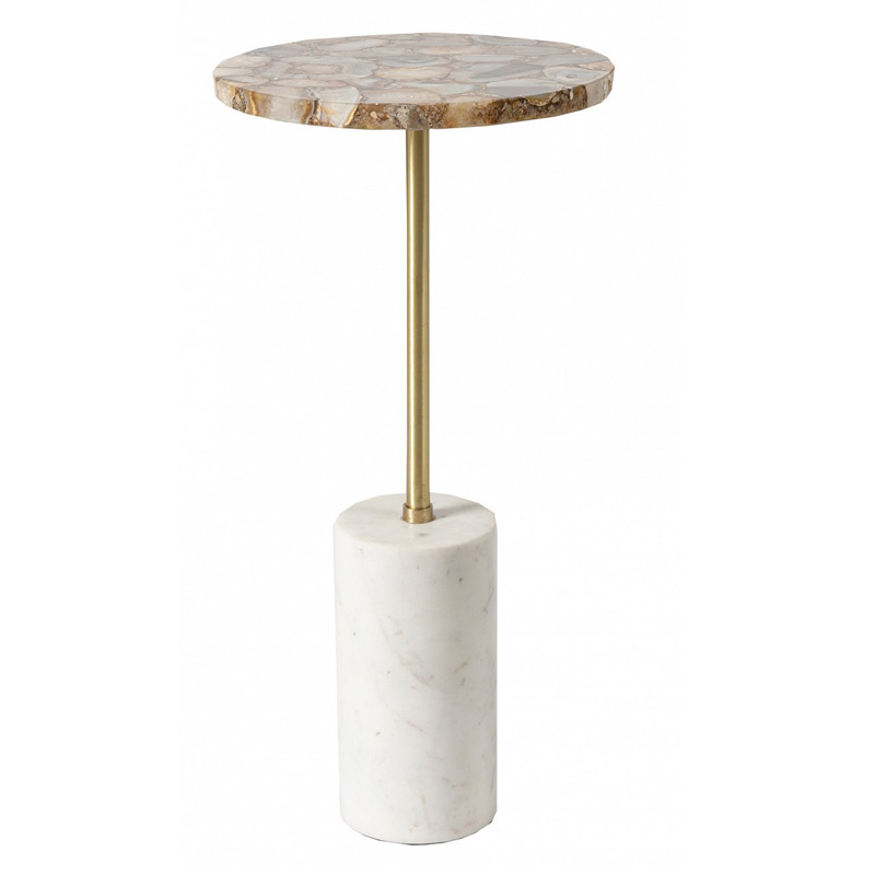 Приставной столик Agate & Marble Бежевый Серый Приставной столик Agate & Marble Бежевый Серый в Барнауле | Loft Concept
