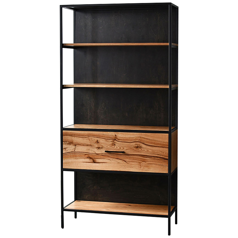 Стеллаж Terrel Industrial Metal Rust Rack Черный Коричневый в Барнауле | Loft Concept 