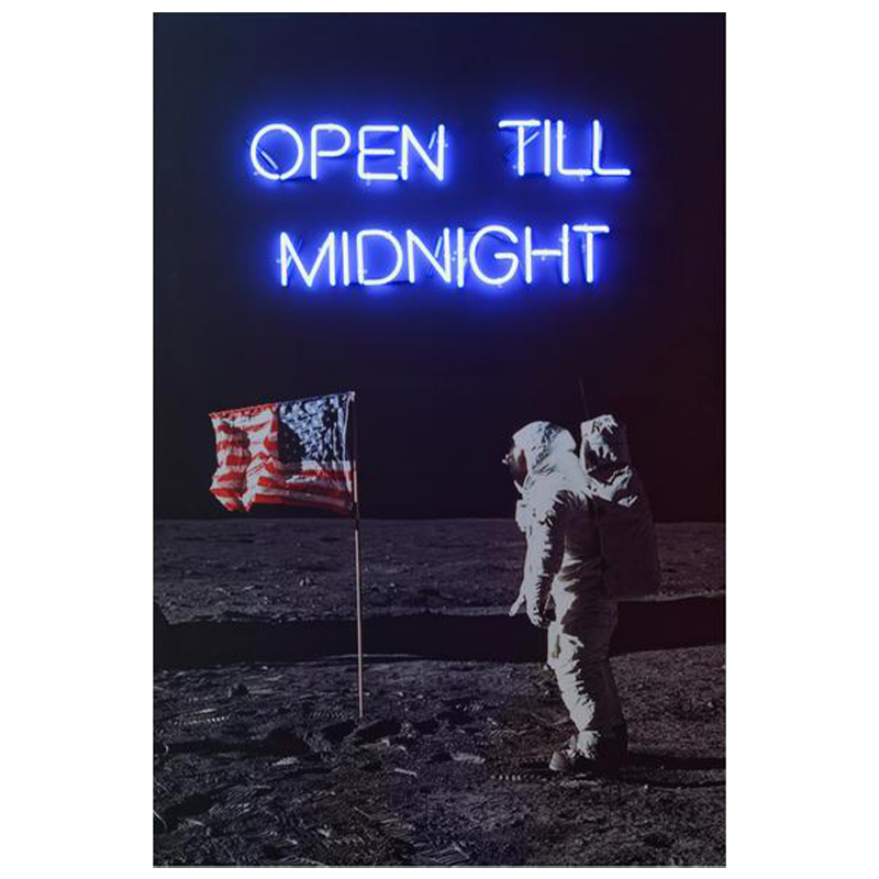Дизайнерский Постер Неоновый светящийся Moon Landing Мульти Дизайнерский Постер Неоновый светящийся Moon Landing Мульти в Барнауле | Loft Concept