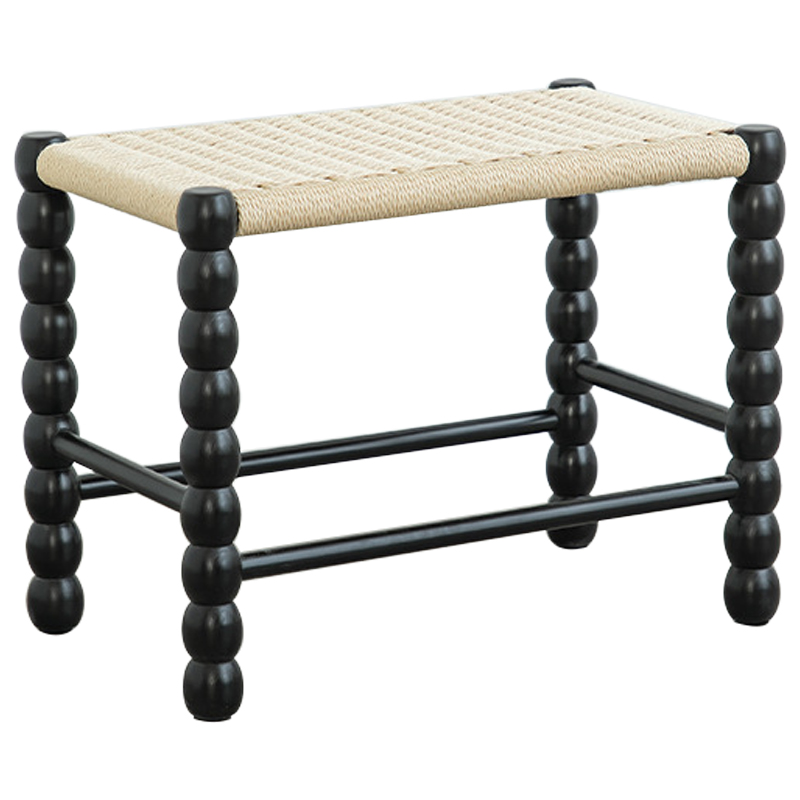Банкетка French Corner Banquet Black 60 см Черный Бежевый Банкетка French Corner Banquet Black 60 см Черный Бежевый в Барнауле | Loft Concept
