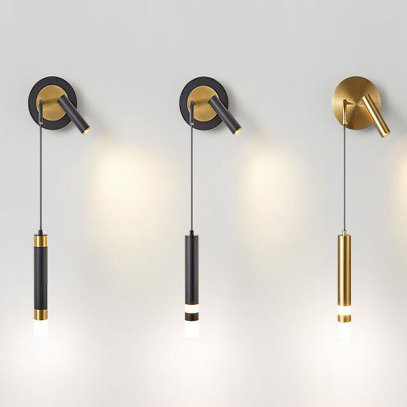 Бра-спот с подвесным светильником Spot Sconce Hanging Lamp Черный Латунь Бра-спот с подвесным светильником Spot Sconce Hanging Lamp Черный Латунь в Барнауле | Loft Concept