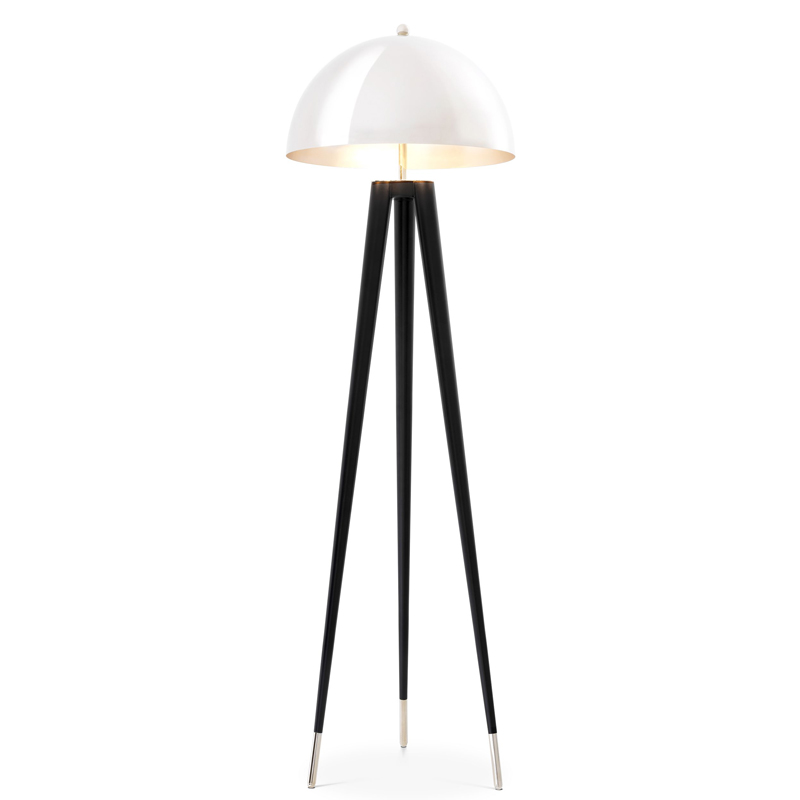 Торшер Eichholtz Floor Lamp Coyote Nickel Никель Черный в Барнауле | Loft Concept 