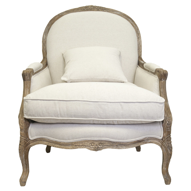Кресло Ava Classical Armchair beige flax Бежевый Коричневый Кресло Ava Classical Armchair beige flax Бежевый Коричневый в Барнауле | Loft Concept