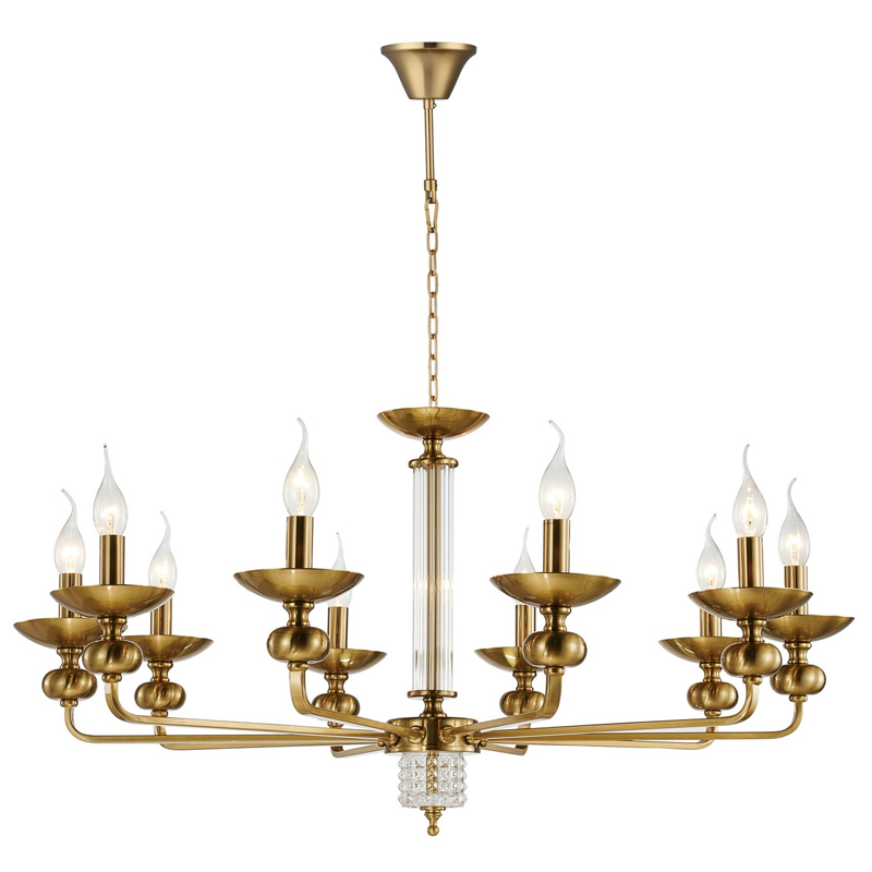 Люстра бронзового цвета со стеклянным декором Candelabrum D91 см Бронза Прозрачный Люстра бронзового цвета со стеклянным декором Candelabrum D91 см Бронза Прозрачный в Барнауле | Loft Concept