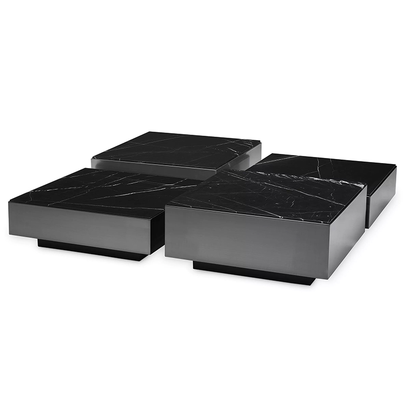 Комплект кофейных столиков Eichholtz Coffee Table Esposito set of 4 Черный Черный Мрамор Nero Комплект кофейных столиков Eichholtz Coffee Table Esposito set of 4 Черный Черный Мрамор Nero в Барнауле | Loft Concept