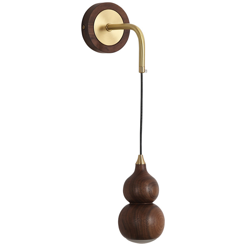 Настенный светильник с плафоном из дерева Neal Wooden Wall Lamp Коричневый Латунь Настенный светильник с плафоном из дерева Neal Wooden Wall Lamp Коричневый Латунь в Барнауле | Loft Concept