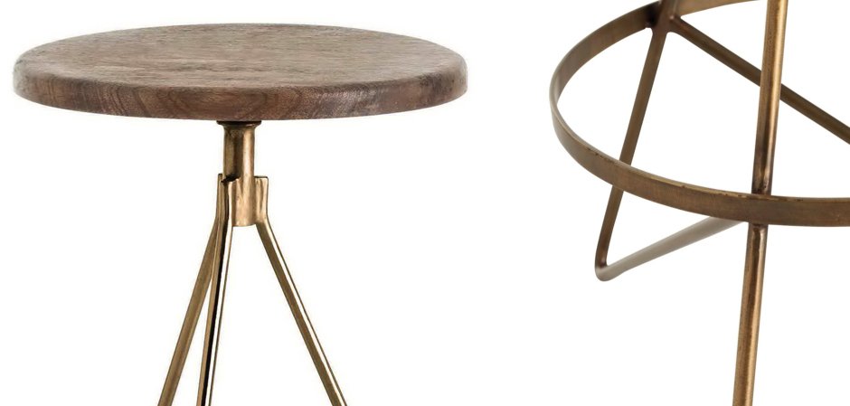 Барный стул Industrial Vintage Brass Iron Swivel Bar Stool Барный стул Industrial Vintage Brass Iron Swivel Bar Stool - Loft-Concept в Барнауле