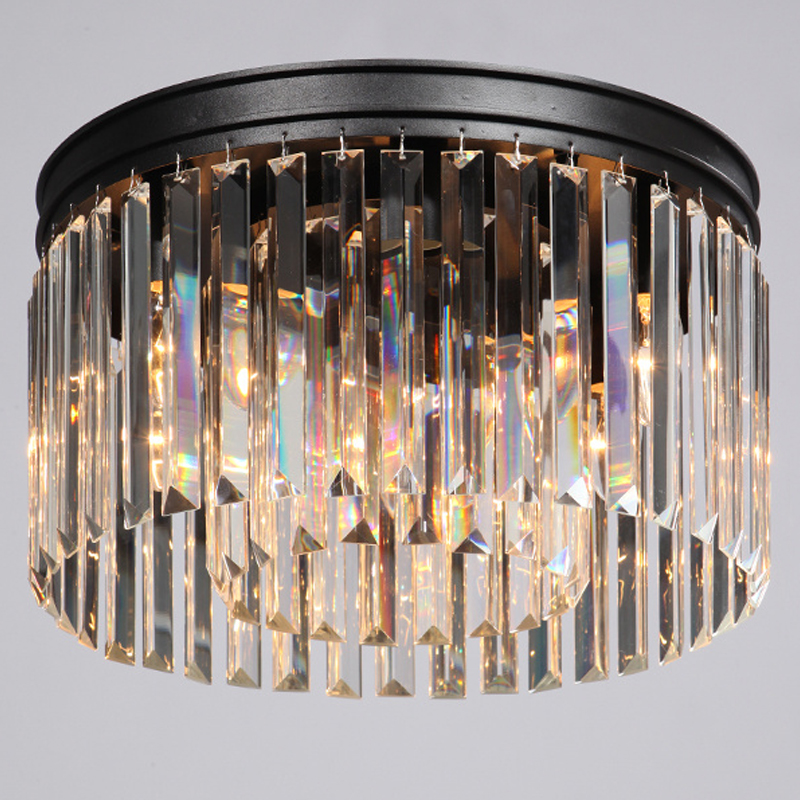 Потолочный светильник ODEON CLEAR GLASS Prism Round 2-TIER 40 см Черный Потолочный светильник ODEON CLEAR GLASS Prism Round 2-TIER 40 см Черный в Барнауле | Loft Concept