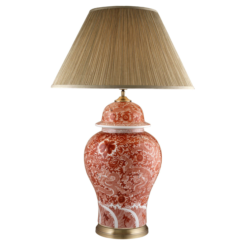 Настольная лампа Eichholtz Table Lamp Palmarito Белый Красный Бежевый Настольная лампа Eichholtz Table Lamp Palmarito Белый Красный Бежевый в Барнауле | Loft Concept