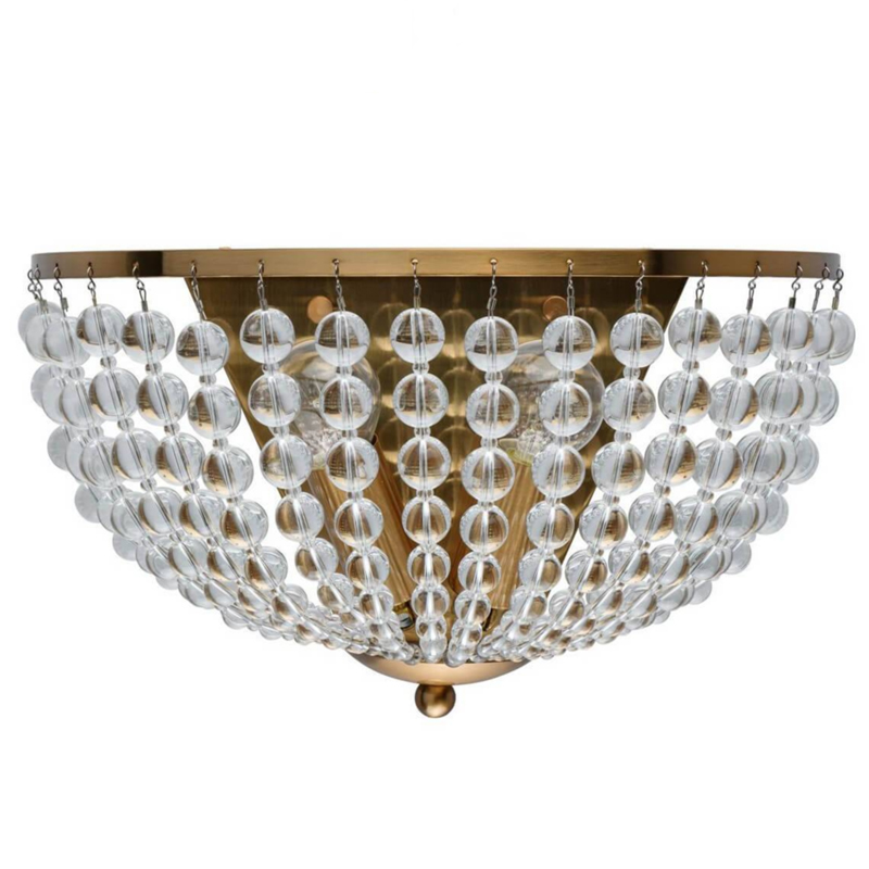 Бра Virginia Clear Beads Wall Lamp Gold Золотой Прозрачное Стекло в Барнауле | Loft Concept 