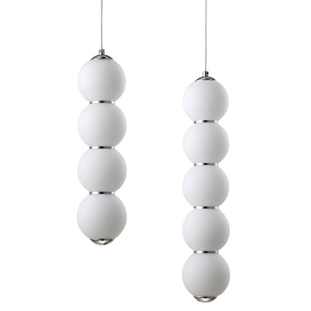 Светильник PEARLS Suspension Pendant Lamp A-B Белый Хром Светильник PEARLS Suspension Pendant Lamp A-B Белый Хром в Барнауле | Loft Concept