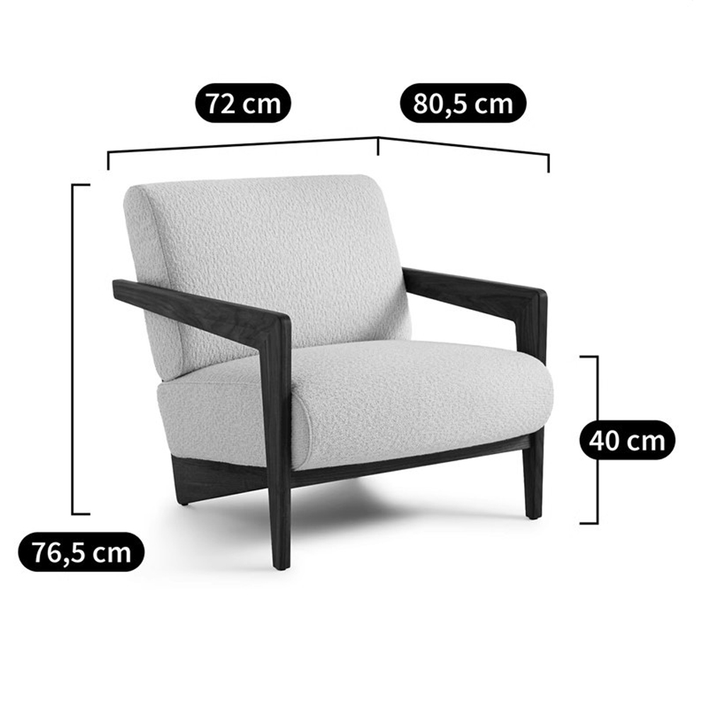 Кресло с обивкой из белого букле Armchair White Boucle Кресло с обивкой из белого букле Armchair White Boucle в Барнауле