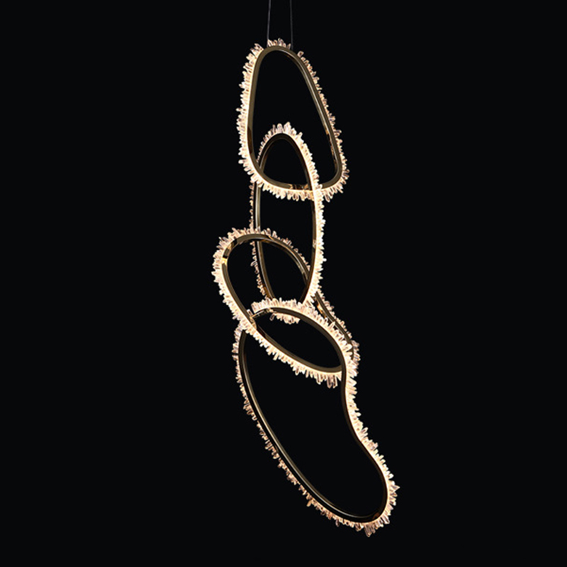 Люстра Four Vertical Chain Quartz Rings Crystal Chandelier Глянцевое золото Прозрачное Стекло Люстра Four Vertical Chain Quartz Rings Crystal Chandelier Глянцевое золото Прозрачное Стекло в Барнауле | Loft Concept