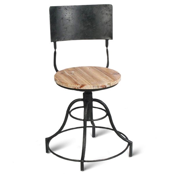Барный стул Industrial Barstool Vintage Black Винтажный черный Коричневый в Барнауле | Loft Concept 
