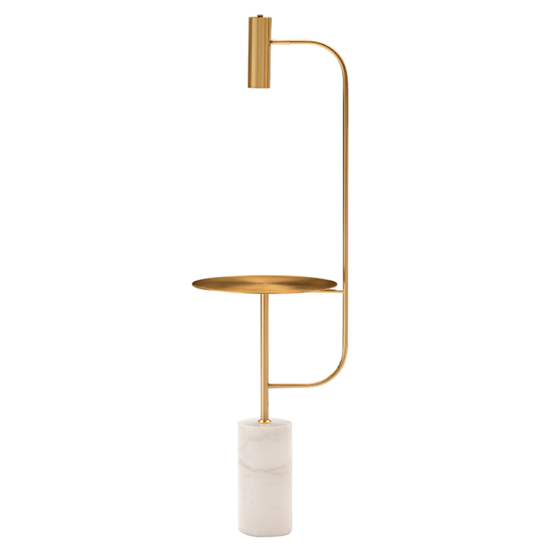 Торшер Marble Floor Lamp Латунь Белый Торшер Marble Floor Lamp Латунь Белый в Барнауле | Loft Concept