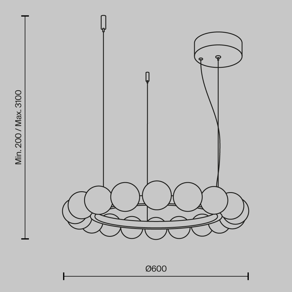 Люстра подвесная Ambre 3000К в Барнауле