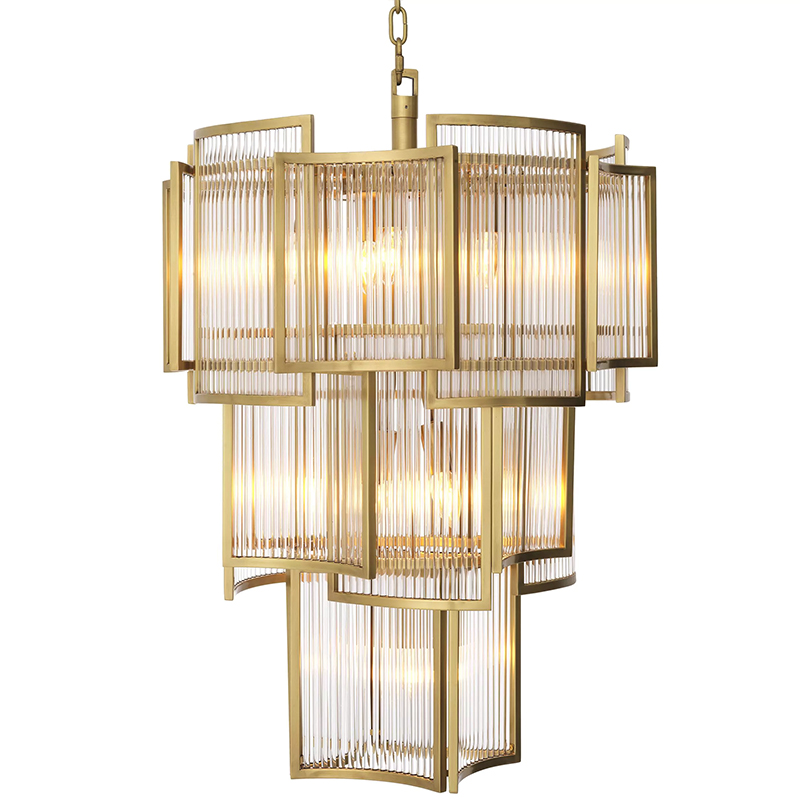 Люстра Eichholtz Chandelier Jet Set Brass Прозрачное Стекло Латунь Люстра Eichholtz Chandelier Jet Set Brass Прозрачное Стекло Латунь в Барнауле | Loft Concept